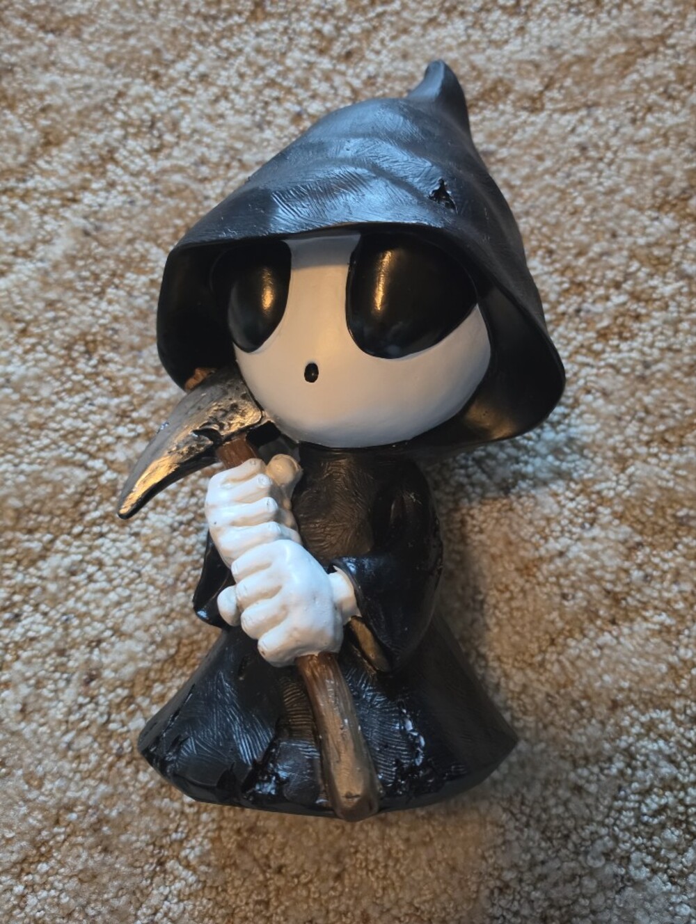 Black and White Grim Reaper Figurine